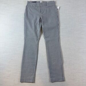 Gap Signature Skinny Ankle Pants Womens 00 Blue White Plaid Stretch NWT